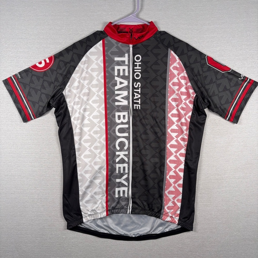 Vomax Ohio State Team Buckeye Cycling Jersey Mens XL Full Zip Polyester